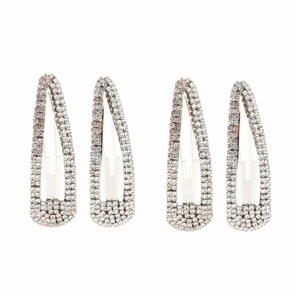 4 stk Rhinestone Snap Clips Large