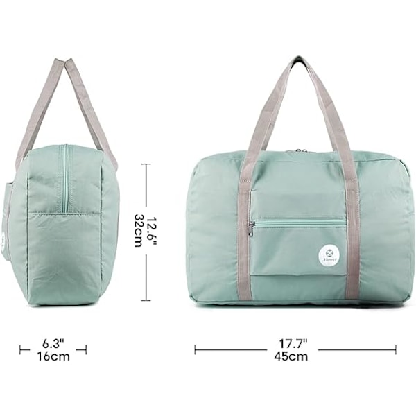 Spirit Airlines Sammenleggbar Reisetrillebag for Personlige Eiendeler, 18x14x10 Sammenleggbar Reiseveske, Overnatting Bagasje Håndbagasje for Kvinner og Menn Green