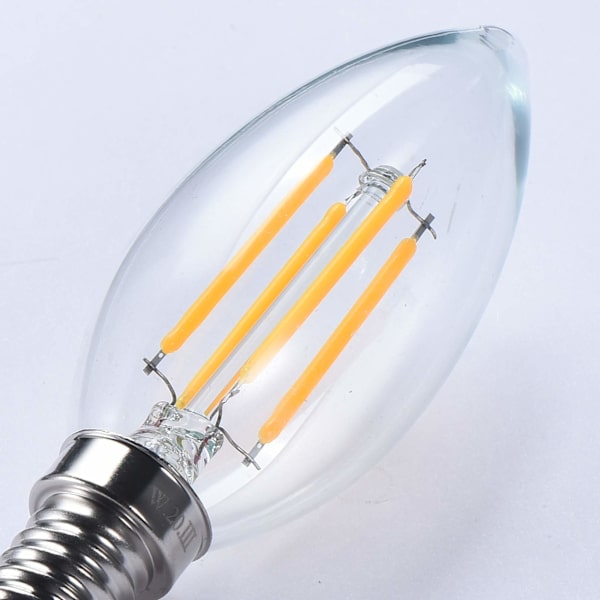 4W LED-kynttilälamput Lämmin valkoinen 2700K - Pieni ruuvikynttilälamppu - 4W vastaa 40w - 2 kpl
