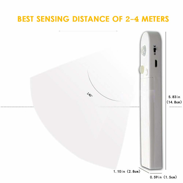 Varmvit LED-remsa, 6,56 fot 3000K med rörelsesensor