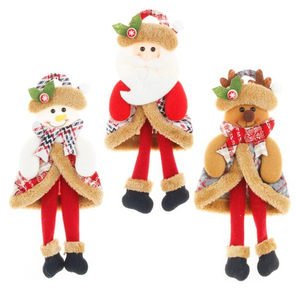 Juletrepynt, 3 stykker Claus Snowman hengende dukke