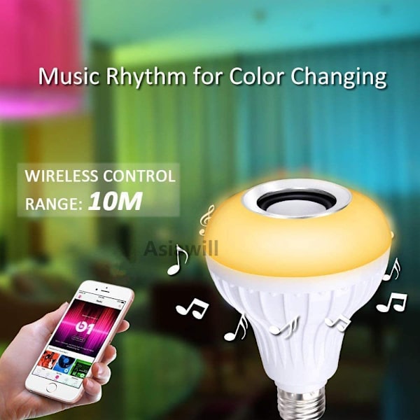 E27 12W RGB LED-lamppu Bluetooth-yhteydellä