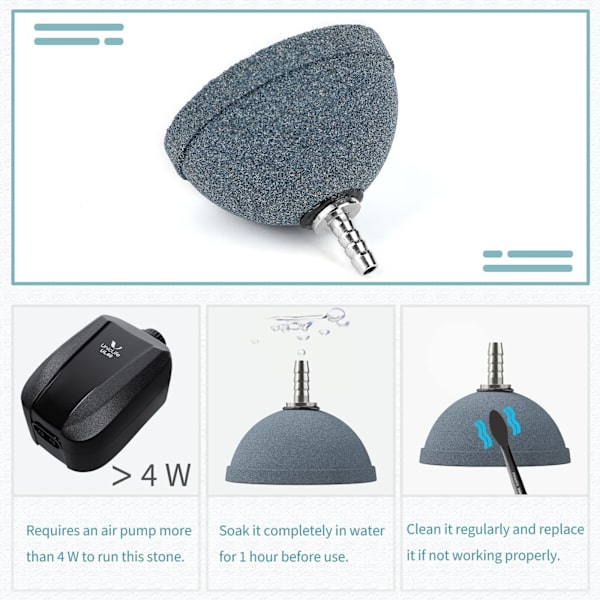 Akvarium 6cm Bröd Luftsten Bubbelspridare Släppverktyg för Luftpumpar Fisk Tankar Hinkar Små Dammar och DWC Behållare