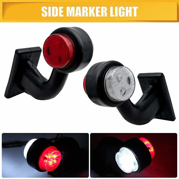 2 stk. 6 LED 12V 6 LED gummi sidemarkeringlys