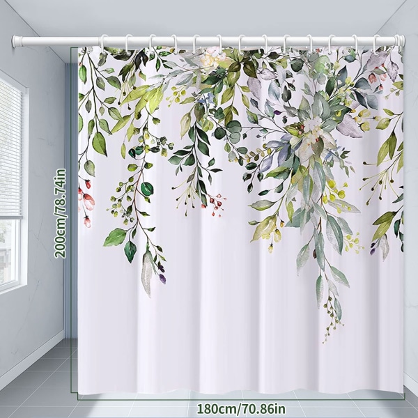 Bruseforhæng, Tekstil Anti-Mould Vandtæt Vaskbart Bruseforhæng, 180 x 200 cm Bruseforhæng til Badeværelse, Hurtigtørrende