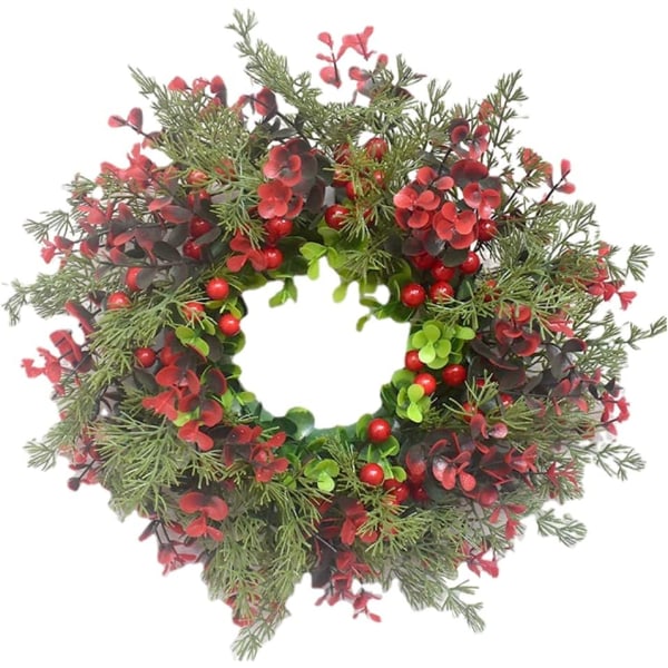 Julekrans, dørkranser, utendørs jul, 35 cm, julekrans, kunstige kranser med for inngangsdør, feriehjem dekorasjon