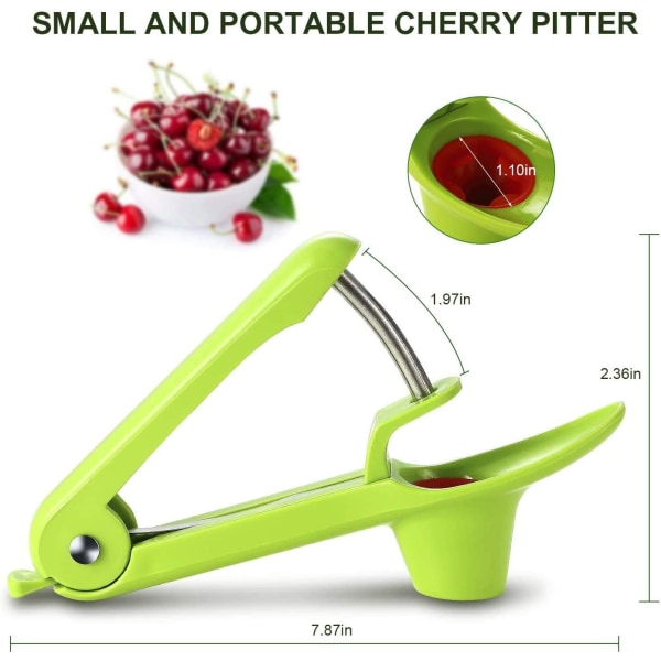 Cherry Pitter Remover, Fruit Olive Core Remove Pit Tool (grønn)