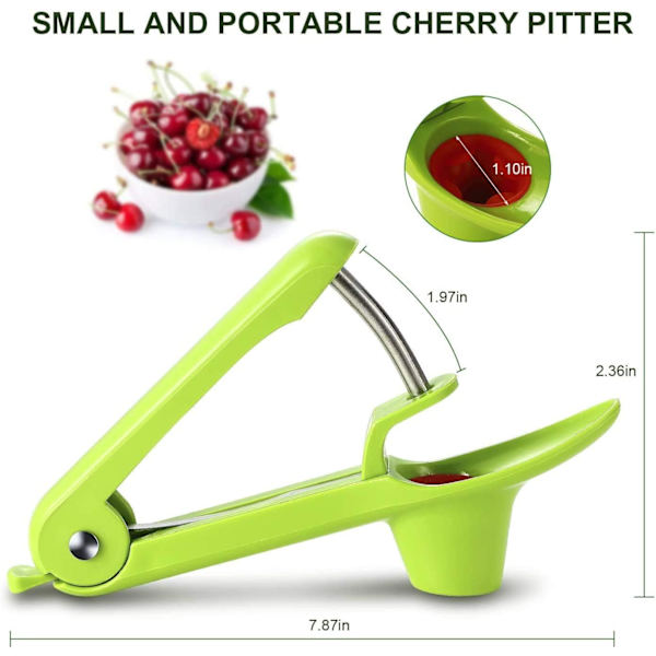 Kirschentkerner-Entferner, Kirschfrucht-Küchen-Olivenkern-Entferner-Entkernungswerkzeug-Samen-Gadget-Entkerner-Entferner (Grün)