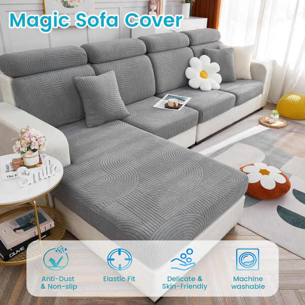 Sohvan tyynynpäälliset, universal joustavat sohvanpäälliset L-muoto, kulmasohvan cover 1/2/3-istuimelle sohvatyynynsuojat lepotuolin cover