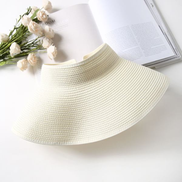 Solhat med bred skygge til kvinder, foldbar kasket med hestehale, strandhat med opbevaringspose til sommer
