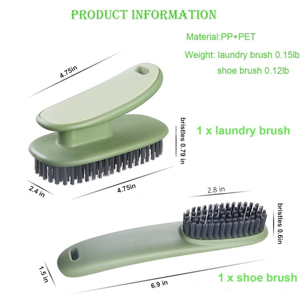 Hushållsmindre skrubbborste mjuk borste 2-pack (grön)