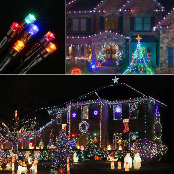 Solar String Lights Outdoor, 22M 200 LED Christmas (Flerfarget)