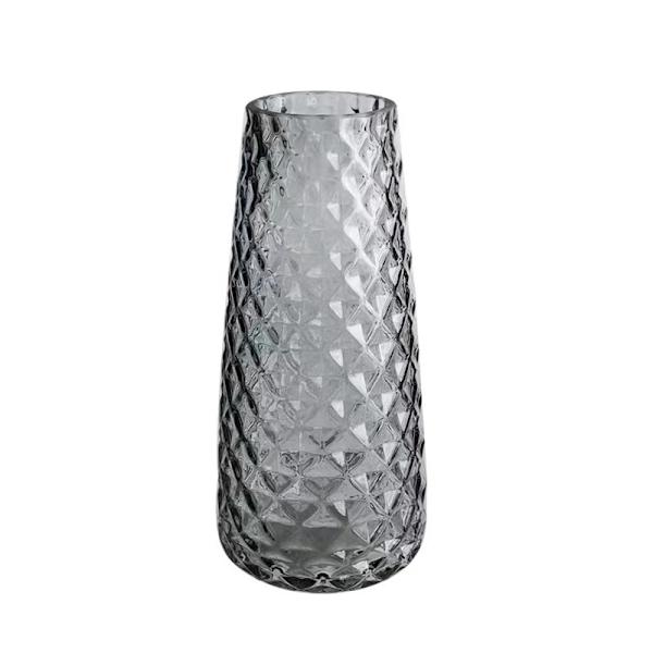 Dekorativ vase, moderne halvtransparent grå, vase for kontor hjem plate, ananas tekstur