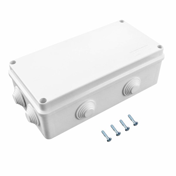 Kopplingsdosa, IP65 i ABS-plast, extern vattentät, Vit, 200 x 100 x 70 mm