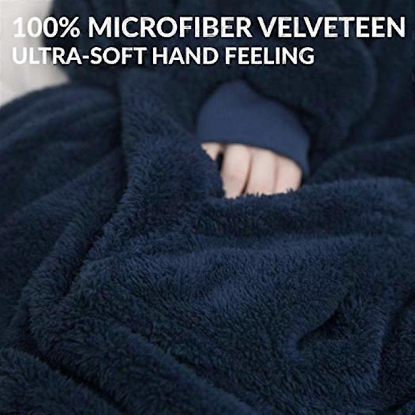 Vinter Hættetrøje Tæppe, Kvinders Oversized Fleece Tæppe, Med Ærmer Stor Lomme, Varmt Tykt Hættetrøje Kappe Par, Brun brown