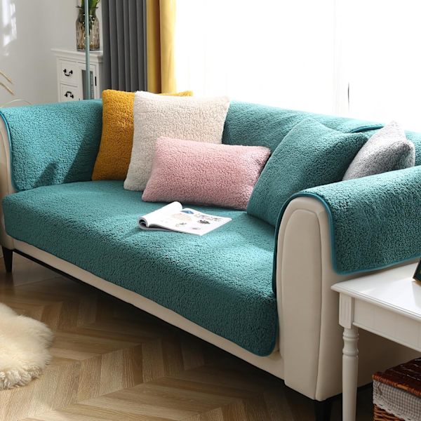 Premium Sammetssofföverdrag, Halkfria Sofföverdrag, Genomarbetade och Utsökta Möbelskydd, Soffkuddöverdrag för Sovrum, Hotell och Kontor (70*180cm) Green 70*180cm