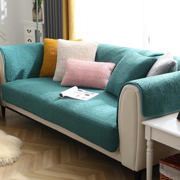 Premium Velour Sofabetræk, Skridsikre Sofabetræk, Elaborerede og Udsøgte Sofabetræk, Sofahyndebetræk til Soveværelse, Hotel og Kontor (90*160cm) Green 90*160cm