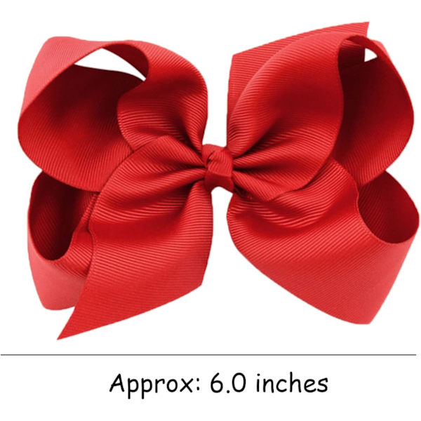 2 stk. 6 tommer store Grosgrain bånd baby pige hårbøjler barrettes klip skole hår bobbles til småbørn teenagere piger