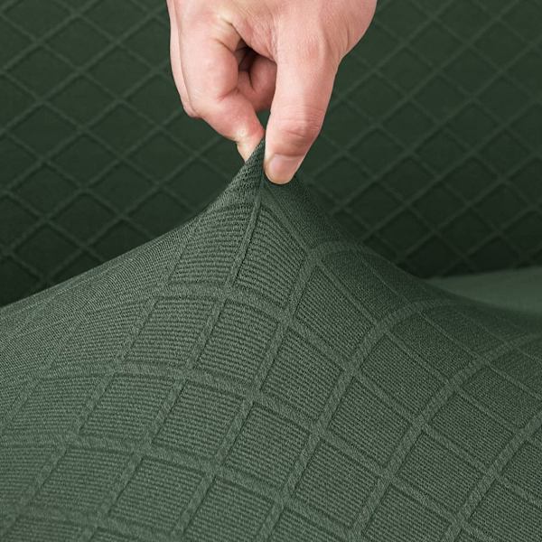 Set med 2 stretchiga diamantmönstrade fåtölj- och sofföverdrag för möbelskydd, halkfria sofföverdrag i spandex-polyester
