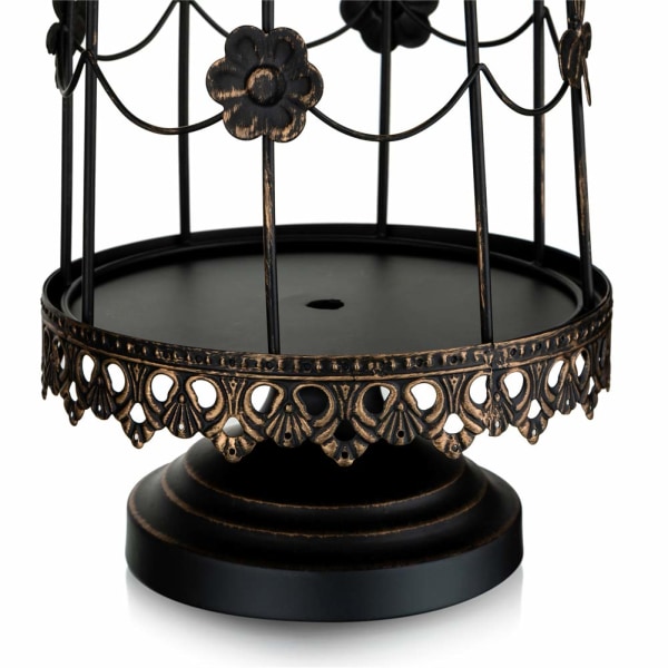 Dekorativ Fågelbur Ljushållare för Dekor svart 38cm