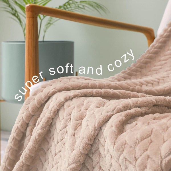 Stor flanell fleece filt, 180*200 CM soffinlägg, mjuka jacquardvävd bladmönster för soffa