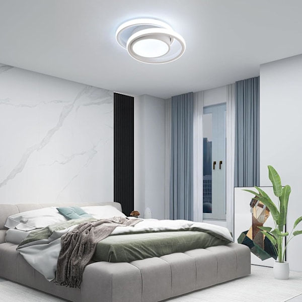 LED Taklampe, 32W 2350LM Lysarmatur, 28cm Diameter Rund Moderne Design Taklampe, Kaldhvit 6500K