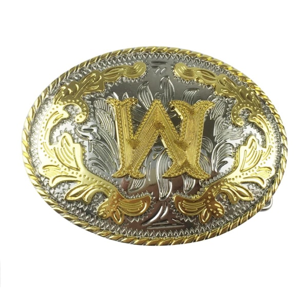 Herrbältespänne, 3D-guldbokstav, snidning A~Z, Western Vintage Style Cowboy Bältespännen för Män Kvinnor Fars Dag, Jul, Födelsedagspresent