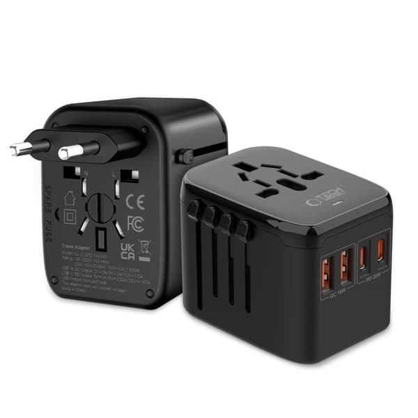 Tech-Protect Rejseadapter EU / UK / US / AU Sort 150