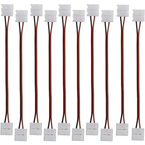 2 Pin LED Strip Connector Extension Cable 10mm,15cm Long (10pcs)