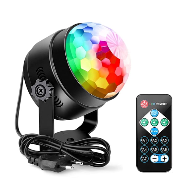Disco Ball 360° Roterende LED Festlampe Musikkaktivert Disco