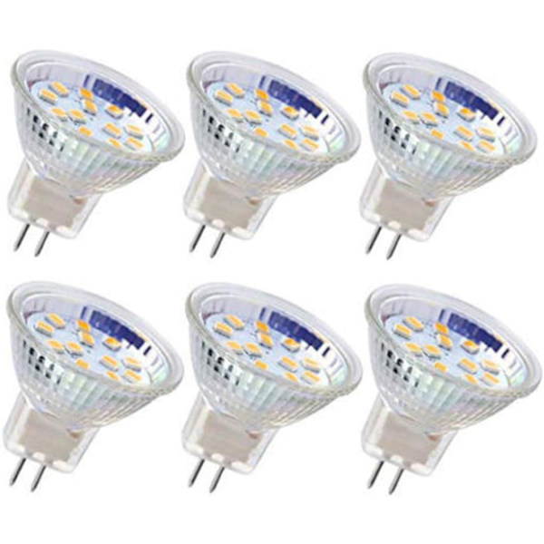 6 kpl MR11 LED-lamppua GU4-kohdevalaisinlamppuja 3W 18 LEDiä (lämmin valkoinen)
