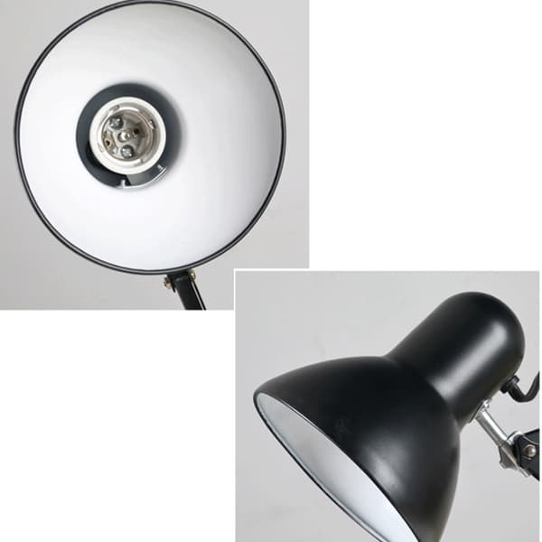 Skrivebordslampe - Vippbart/svingbart hode - 35 cm svingarm - Maks. høyde 52 cm - Antrasittgrå