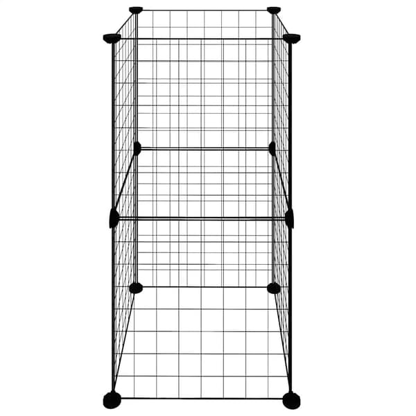 vidaXL Kæledyrsbur Sort 8 Paneler 35x35 cm Stål Black 1920