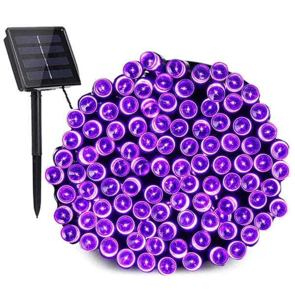 Utomhus solcells drivna lila julgransljus 22M 200 LED