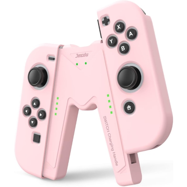 Laddningsgrepp för Nintendo Switch/OLED, Joystick Laddning Komfort V-formad Spelgreppkontroll med Batteriindikatorer