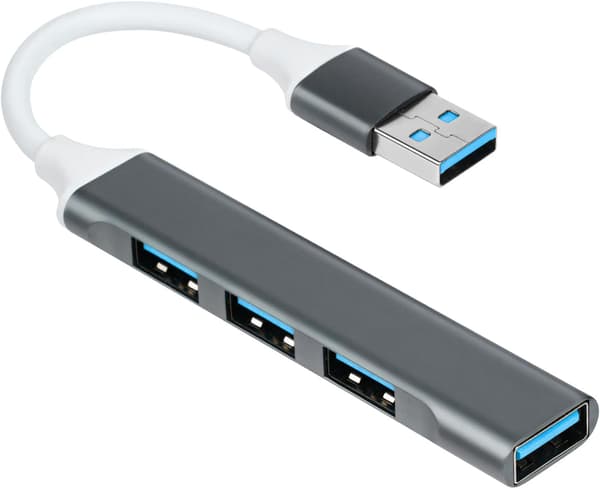 USB Hub, 4 Port USB 3.0 Data Hub, USB Forlengerkabel Adapter, USB Port Expander, for PC, Laptop, Stasjonær, Notebook, MacBook, Netbook, Mac, Wii