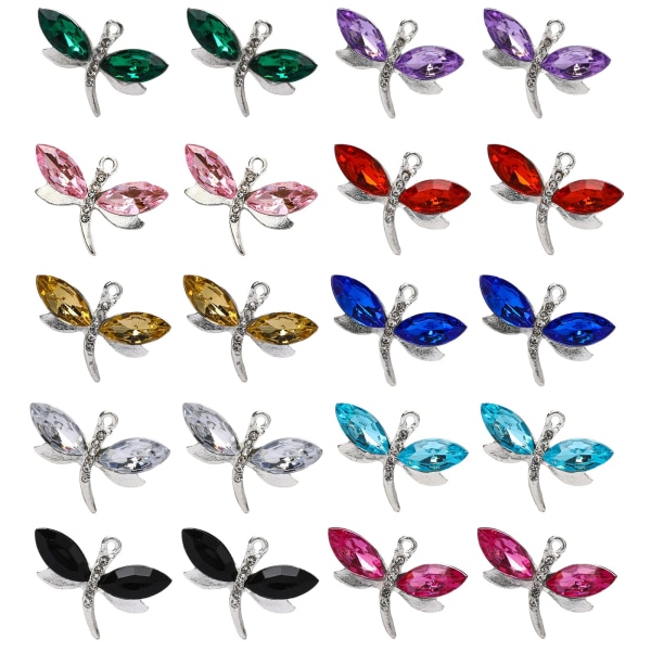 20 stk Dragonfly Charms- anheng Legering Dragonfly Charms for Crafting for DIY anheng Halskjede Armbånd Ørepynt Crafting