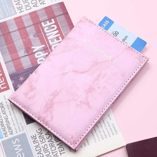 Passfodral Passhållare Rosa Marmor Rosa pink