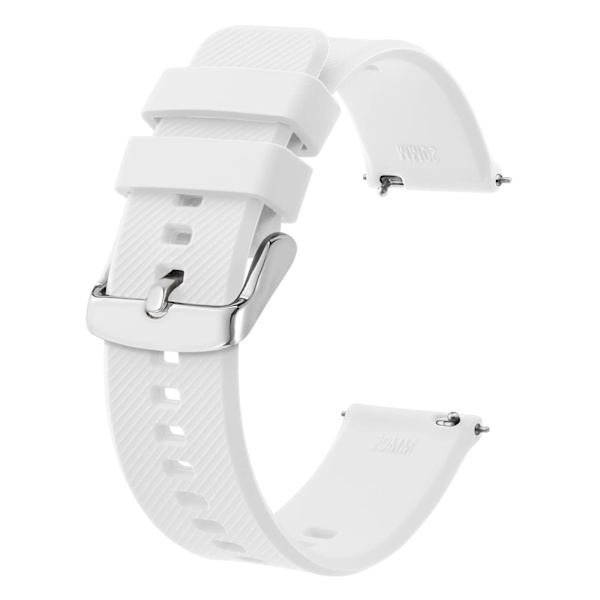 Klockarmband 20mm - Snabbkoppling Silikonklockarmband för Män Kvinnor - Vit