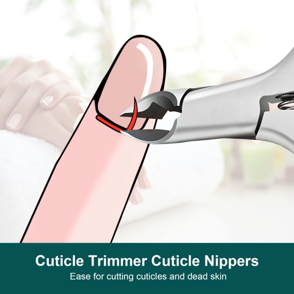 Cuticle Nipper, Cuticle Remover Profesjonell manikyr og pedikyr Cuticle Remover Verktøy i rustfritt stål Cuticle Clippers