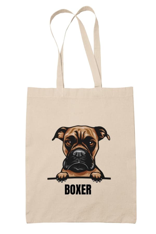 Boxer mulepose hund indkøbstaske Mulepose Natur Nature one size