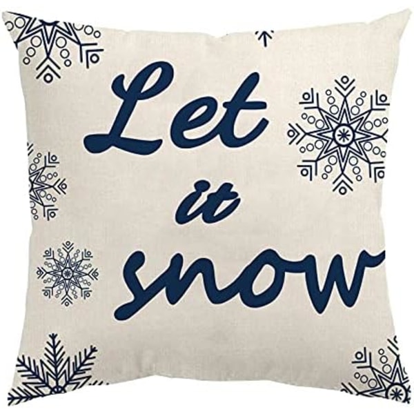 4 kpl jouluaiheisia tyynyliinoja, kirjain Fawn Snowflake 18x18 tuumaa