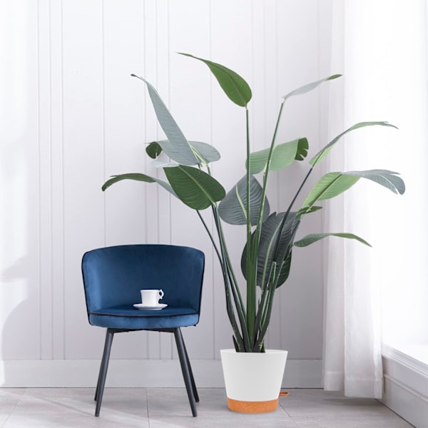 6 st självvattnande blomkrukor inomhus, plastkrukor, vita