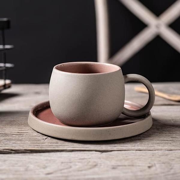 Eksklusivt håndlaget keramisk sett kaffekrus High-End kontor ettermiddagste dessert underkopp blomster tekopp