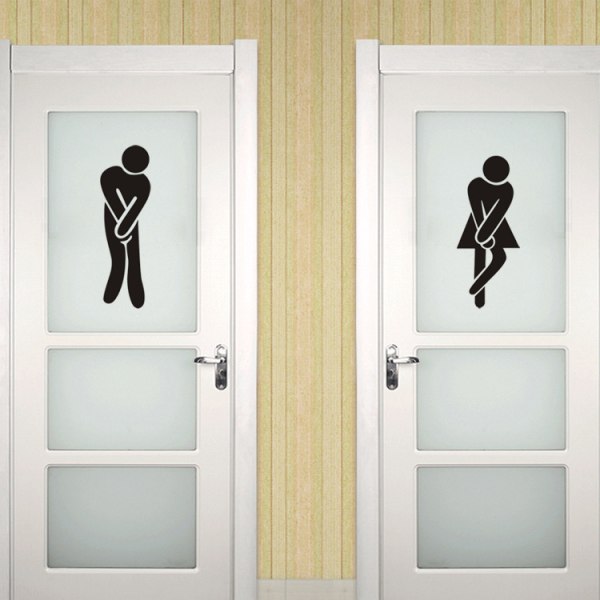 DIY Avtagbar Man Kvinna Badrum Toalett Badrum WC Skylt