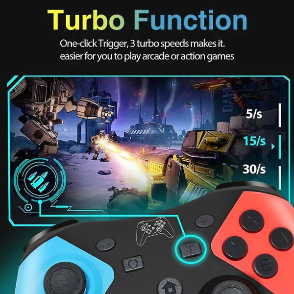 Trådløs controller kompatibel med Nintendo Switch, understøtter Bluetooth Gamepad til Switch Oled/switch Lite/android-telefon Pc