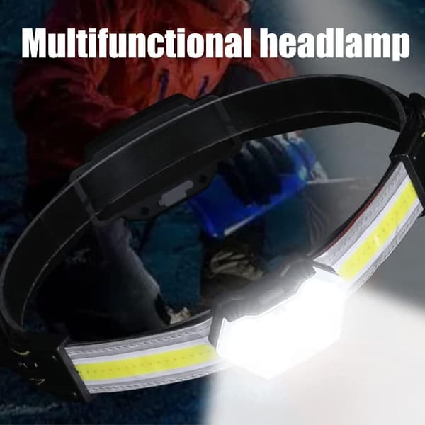 Oppladbar LED-hodelykt, superlys, justerbar, lett