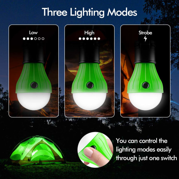 Telttalamppu Kannettava LED-telttavalo 4 kpl Clip Hook