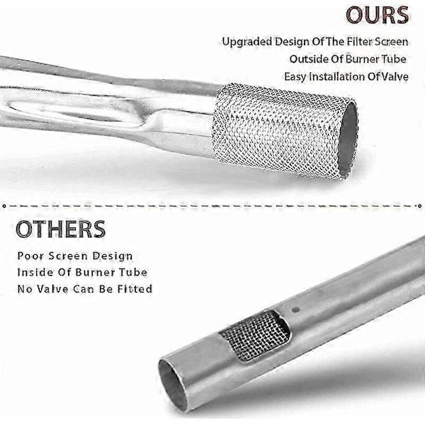 Korrosjonsbestandig Grillbrenner, Perfekt Passform for Weber Q3000 Q3200 Serien Gassgrill, Kraftig Grill Reservedel i Rustfritt Stål for