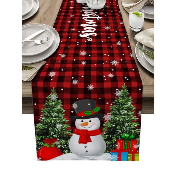 Jul Snögubbe Bordslöpare Burlap Bordslöpare, 13x70”